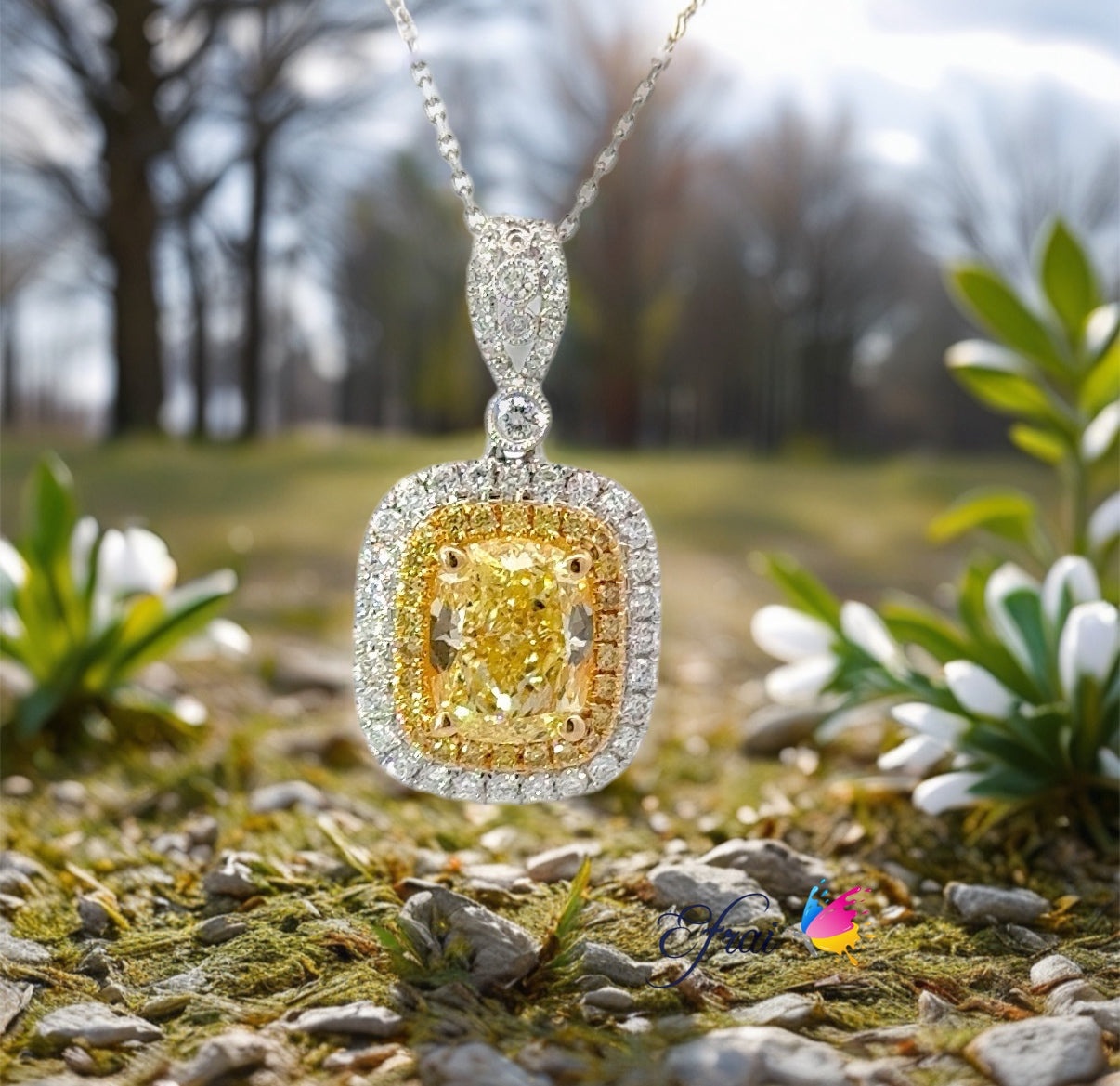 Elegant GIA Fancy Yellow Diamond Pendant