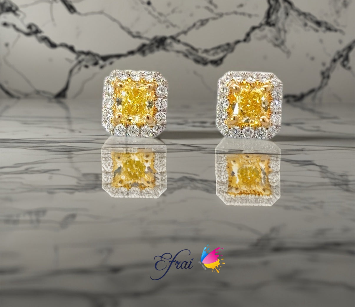 GIA Natural Fancy Yellow Diamond Earrings