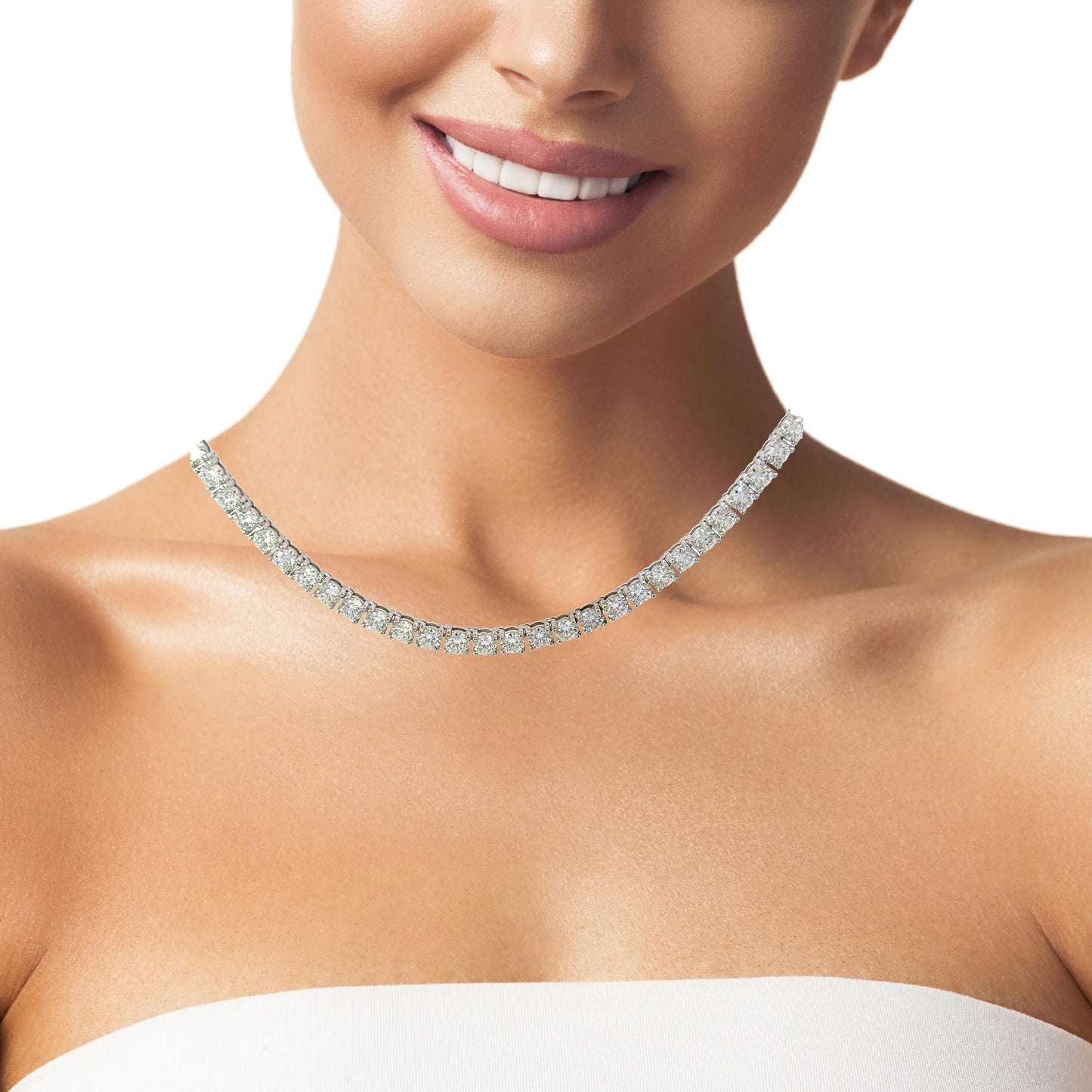 Magnificent all natural round diamonds necklace