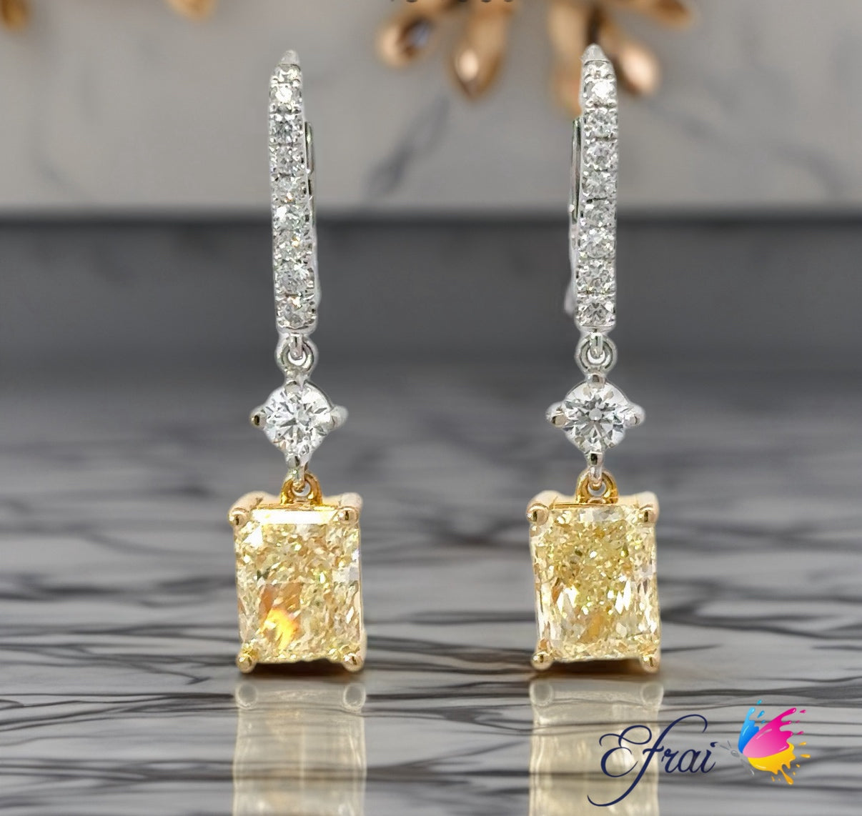 Elegant Radiant Yellow DiamondsEarrings