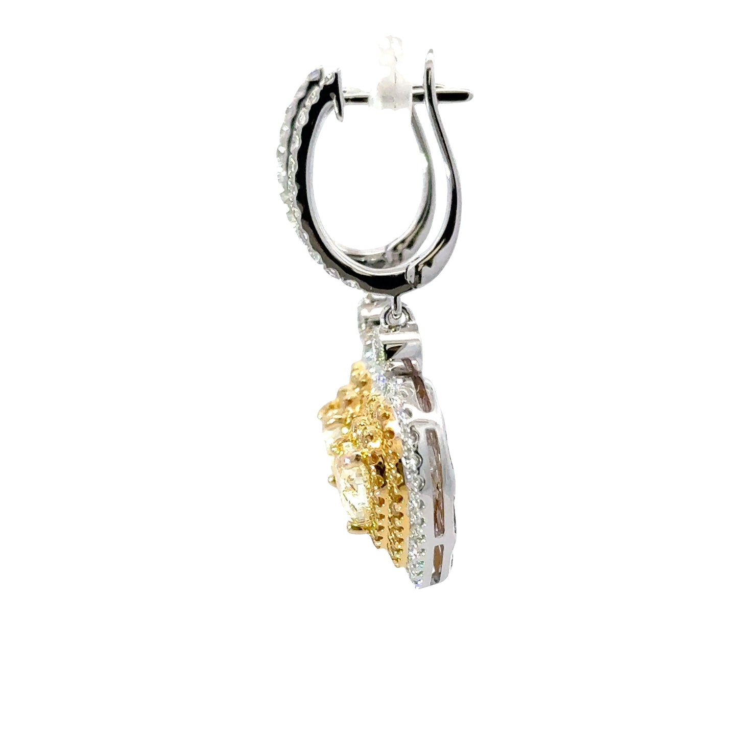 Elegant GIA Fancy light yellow Heart-Shaped Yellow diamonds Earrings