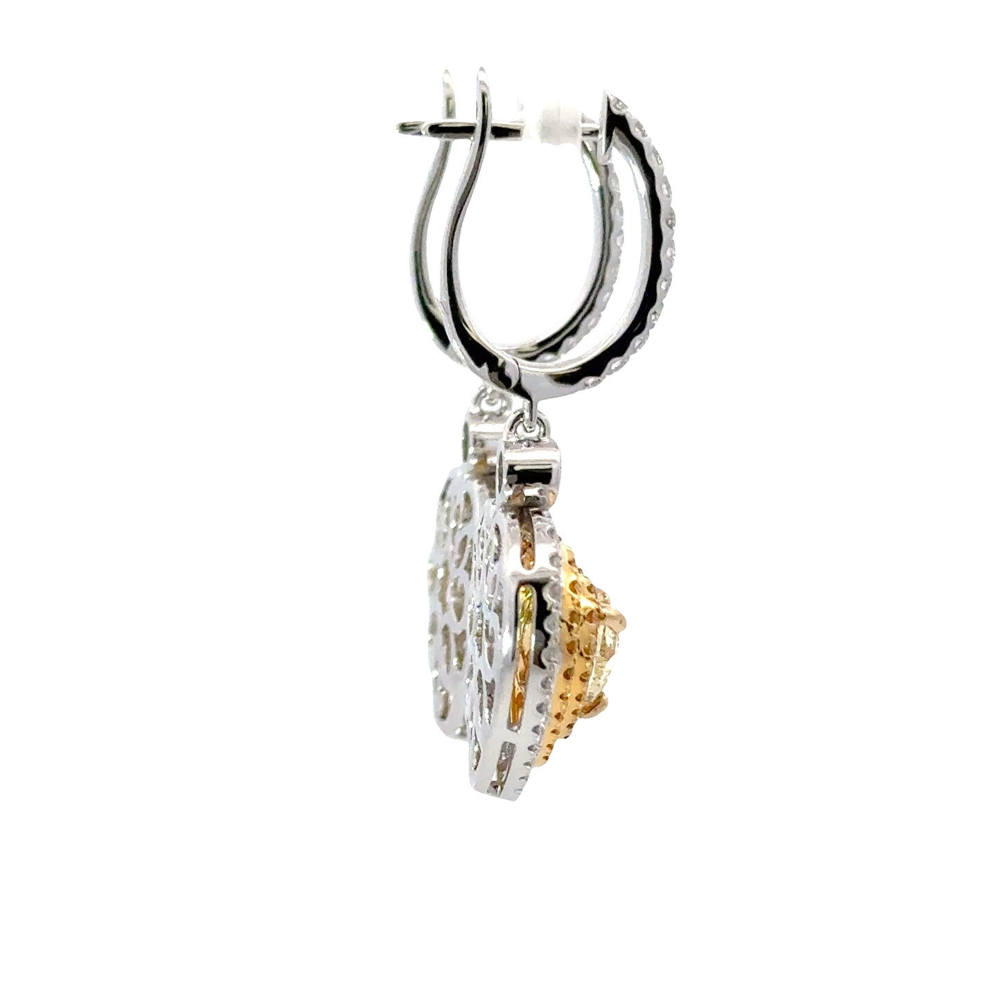Elegant GIA Fancy light yellow Heart-Shaped Yellow diamonds Earrings