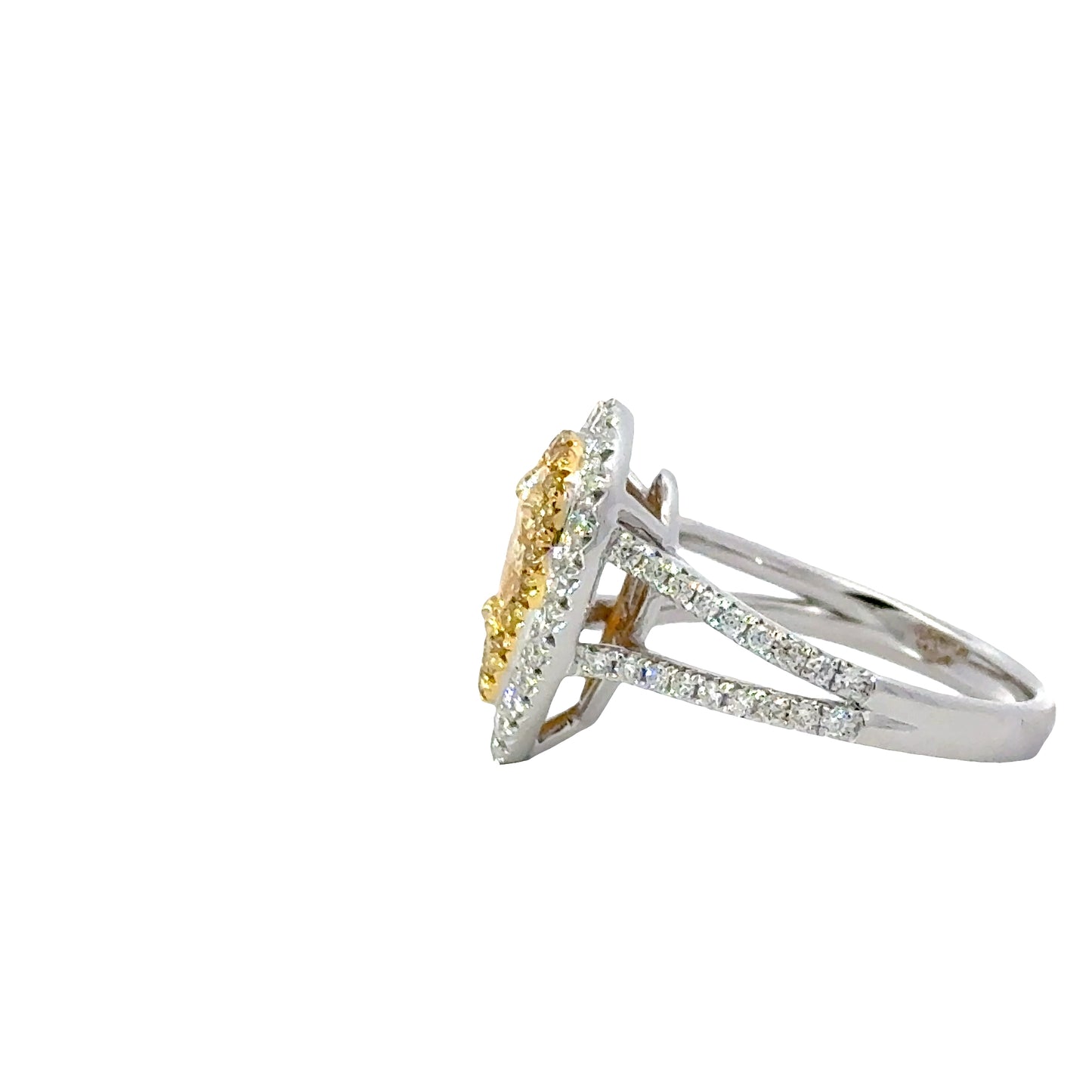 Elegant GIA Fancy light Yellow Pear-Shaped Diamond Ring