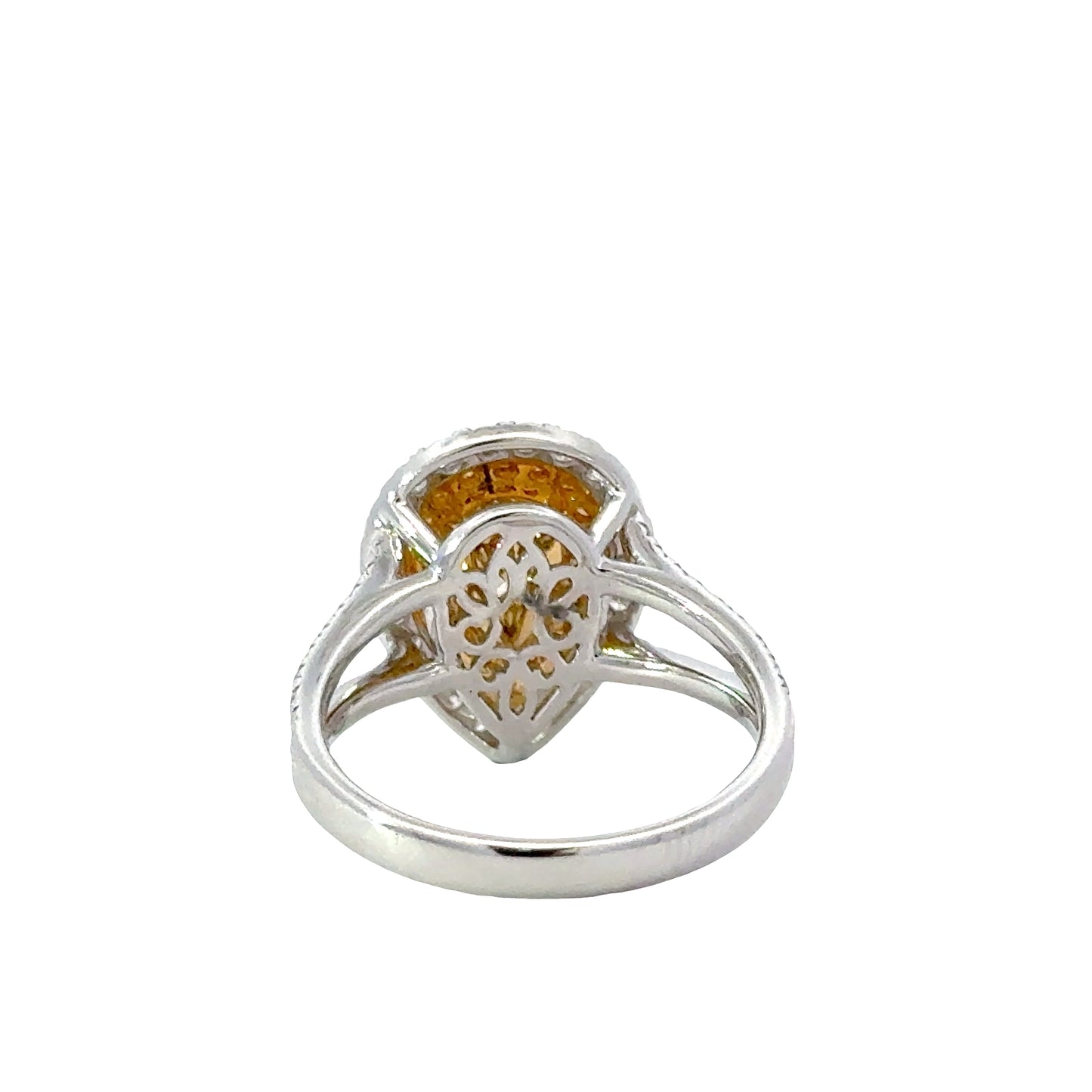 Elegant GIA Fancy light Yellow Pear-Shaped Diamond Ring