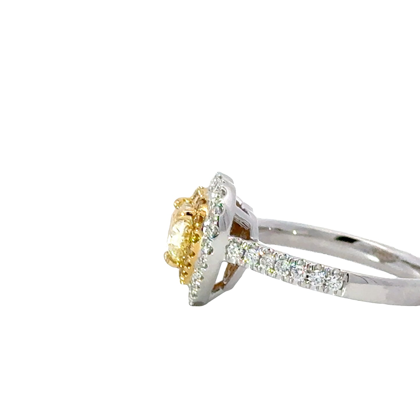 Elegant GIA Fancy light yellow Heart-Shaped Diamond Ring