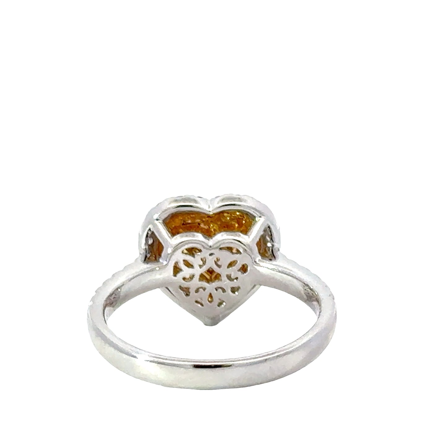 Elegant GIA Fancy light yellow Heart-Shaped Diamond Ring