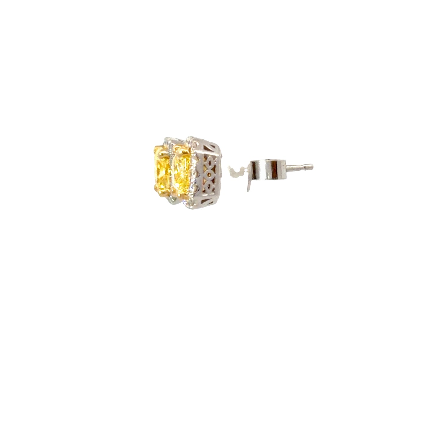 GIA natural fancy yellow radiant diamonds earrings