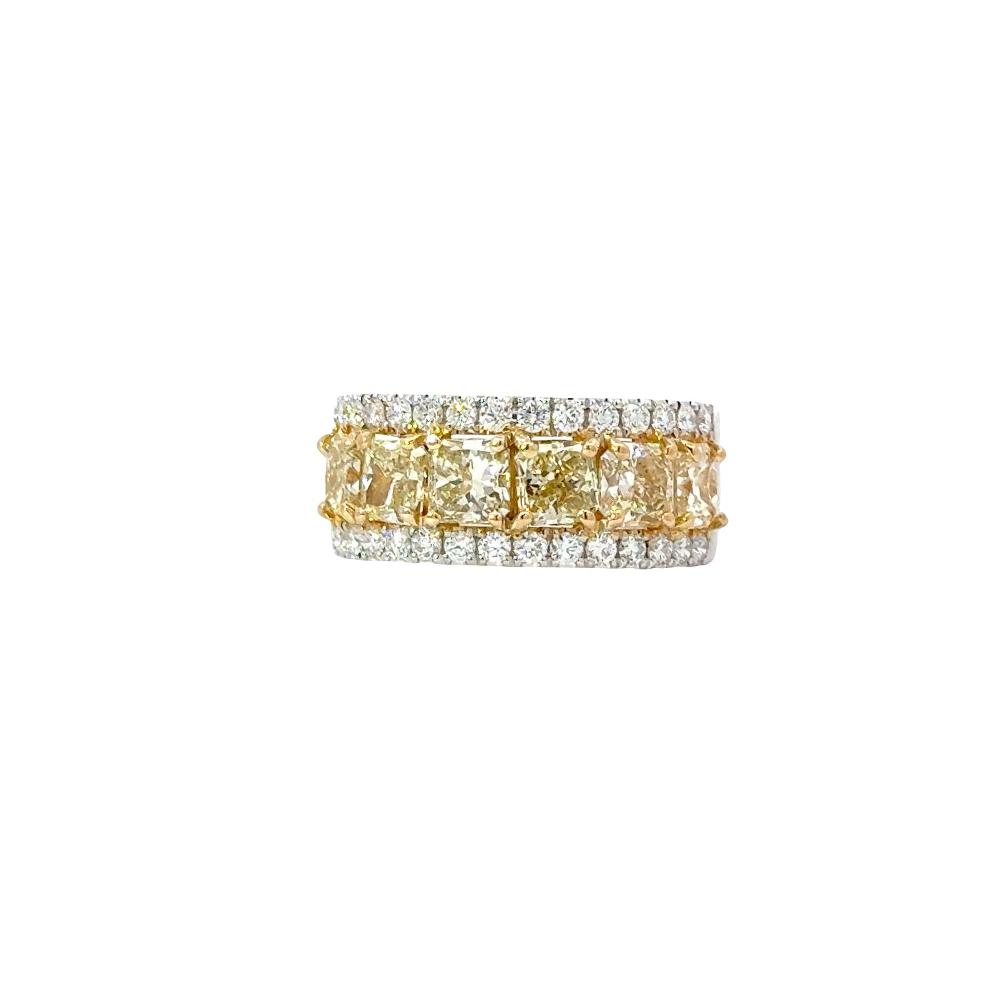 CGL Natural 6 Fancy Yellow diamonds ring