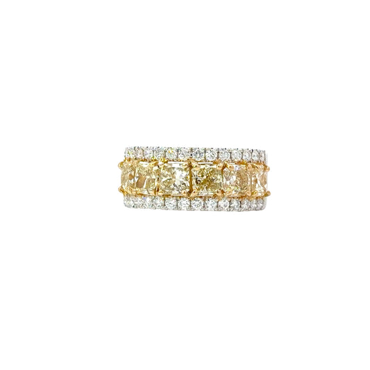 CGL Natural 6 Fancy Yellow diamonds ring