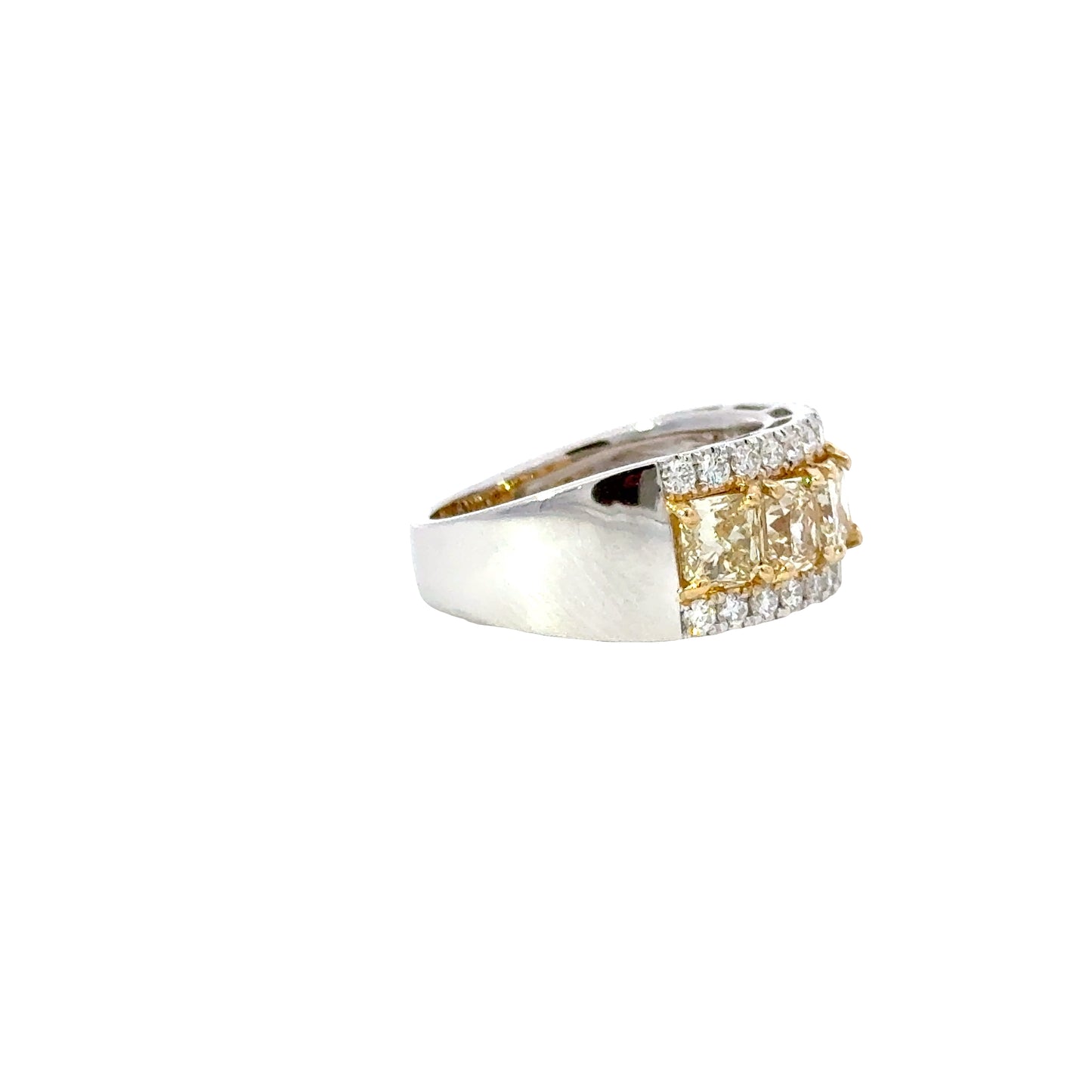 CGL Natural 6 Fancy Yellow diamonds ring