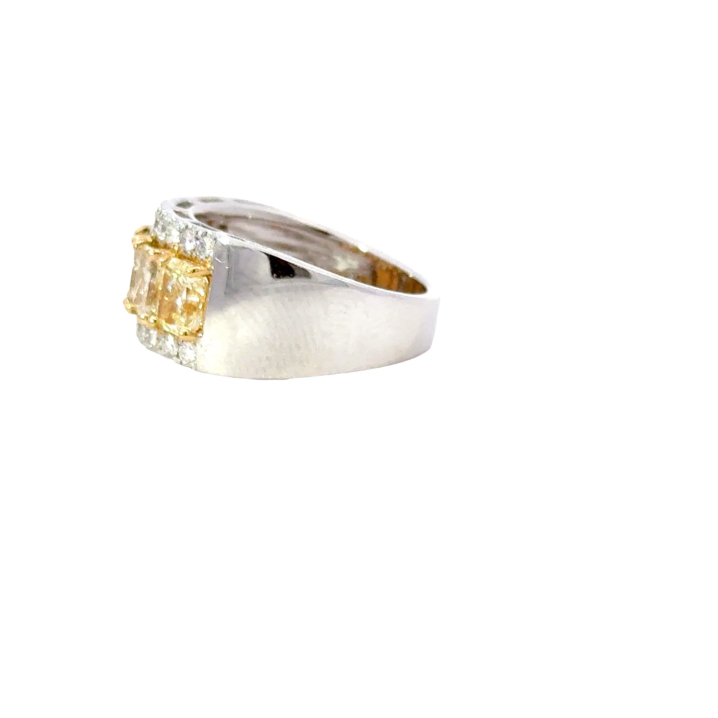 CGL Natural 5 fancy yellow diamonds ring