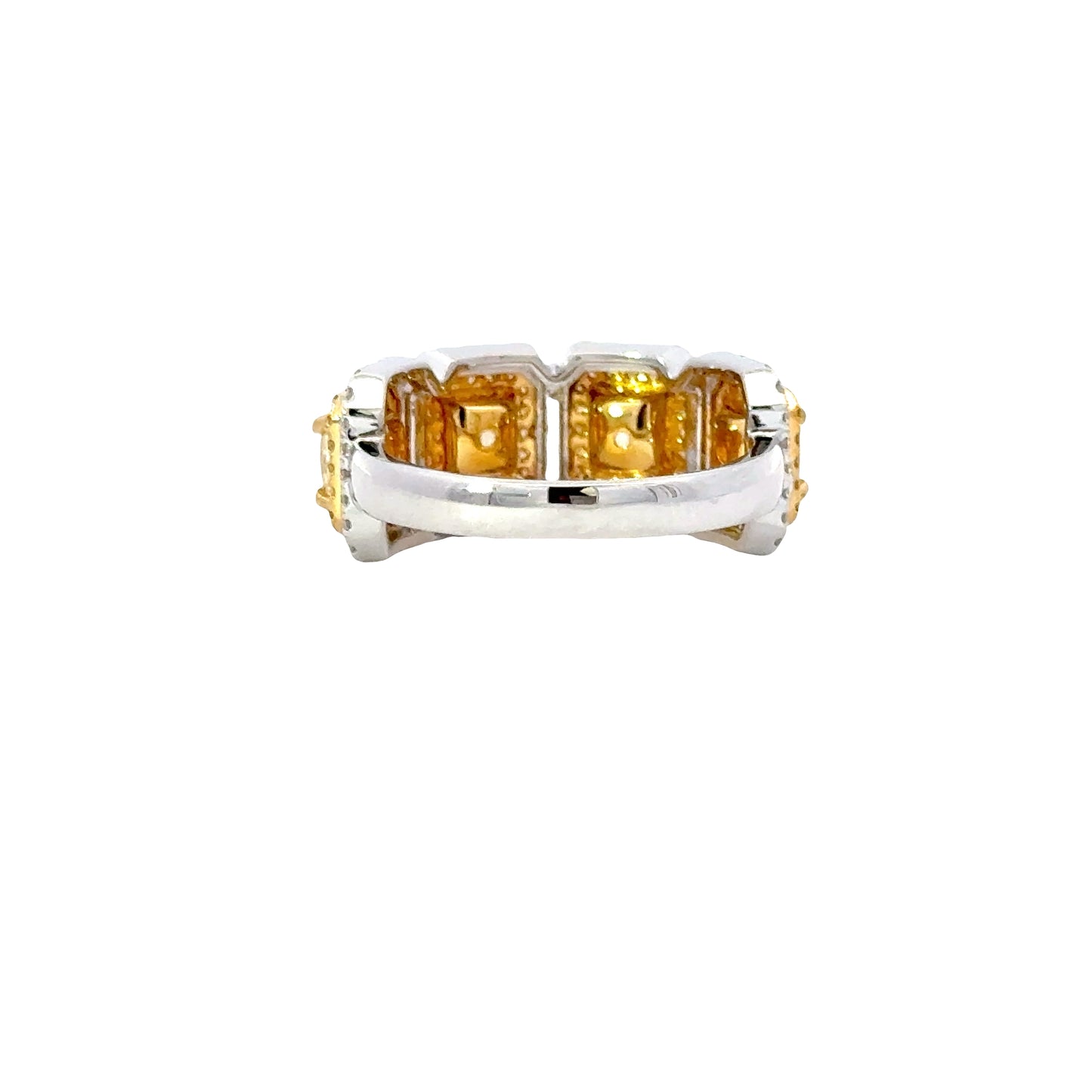 CGL Natural 4 fancy yellow radiant diamonds band