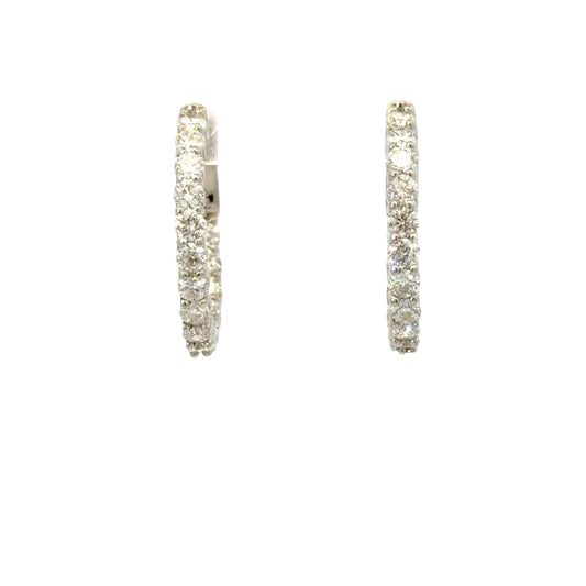 White Gold Diamond Hoop Earrings: Timeless Elegance
