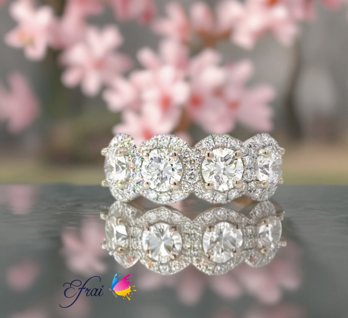 Gorgeous Eternity Ring with Natural Round Brilliant Diamonds