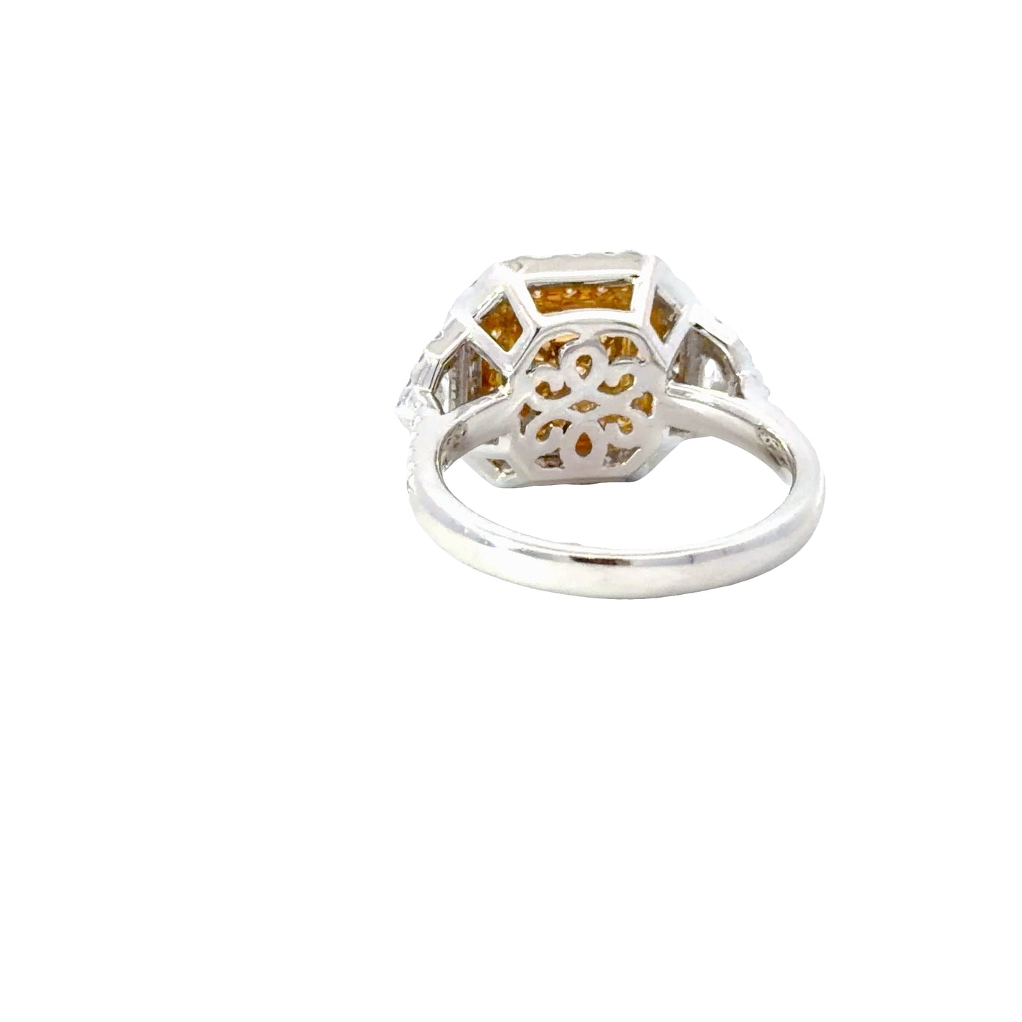 Gorgeous GIA Fancy Light Yellow Cushion Cut Diamond Ring in 18K gold