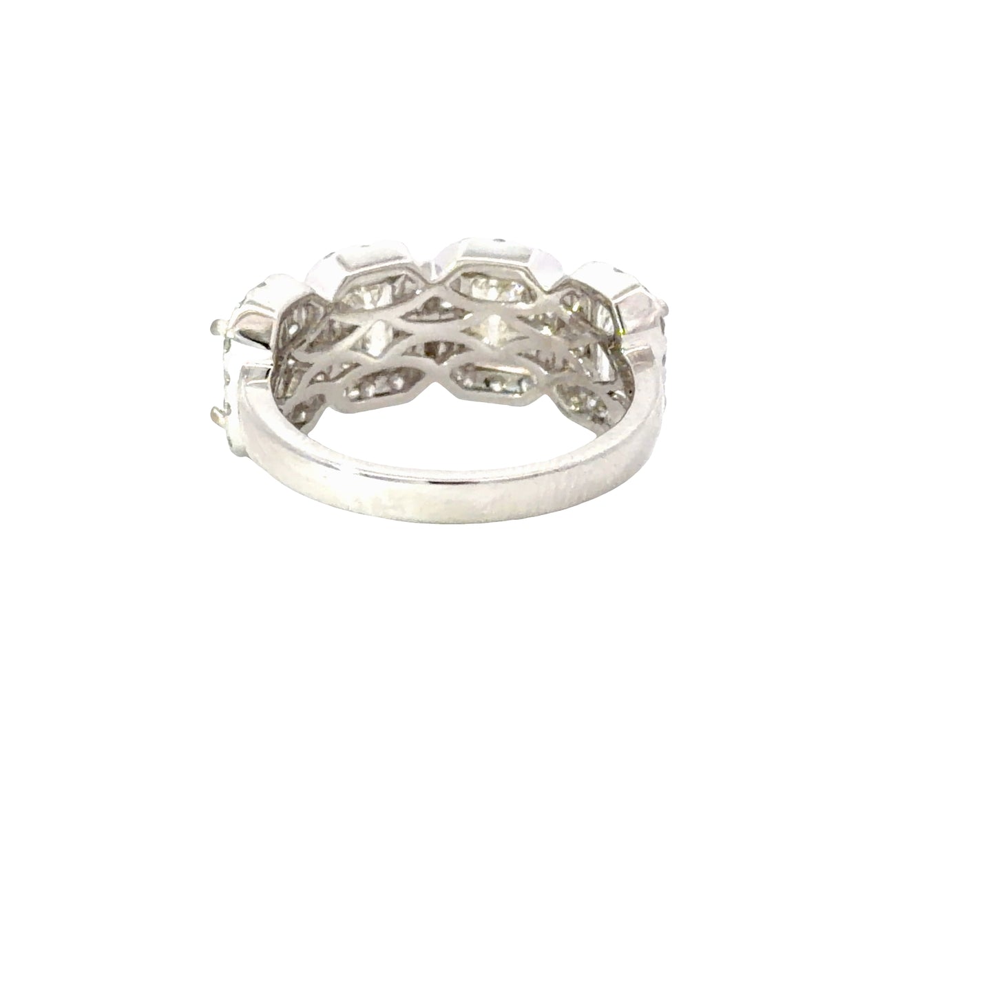 18K gold Natural Emerald cut diamonds band