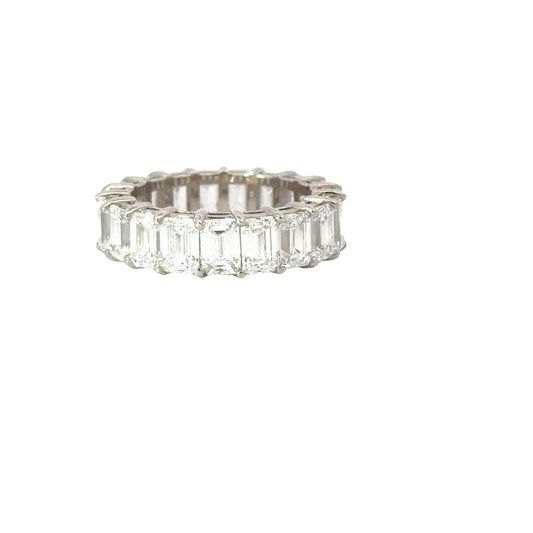 GIA Natural Emerald-Cut Diamond Eternity Band in 18K White Gold