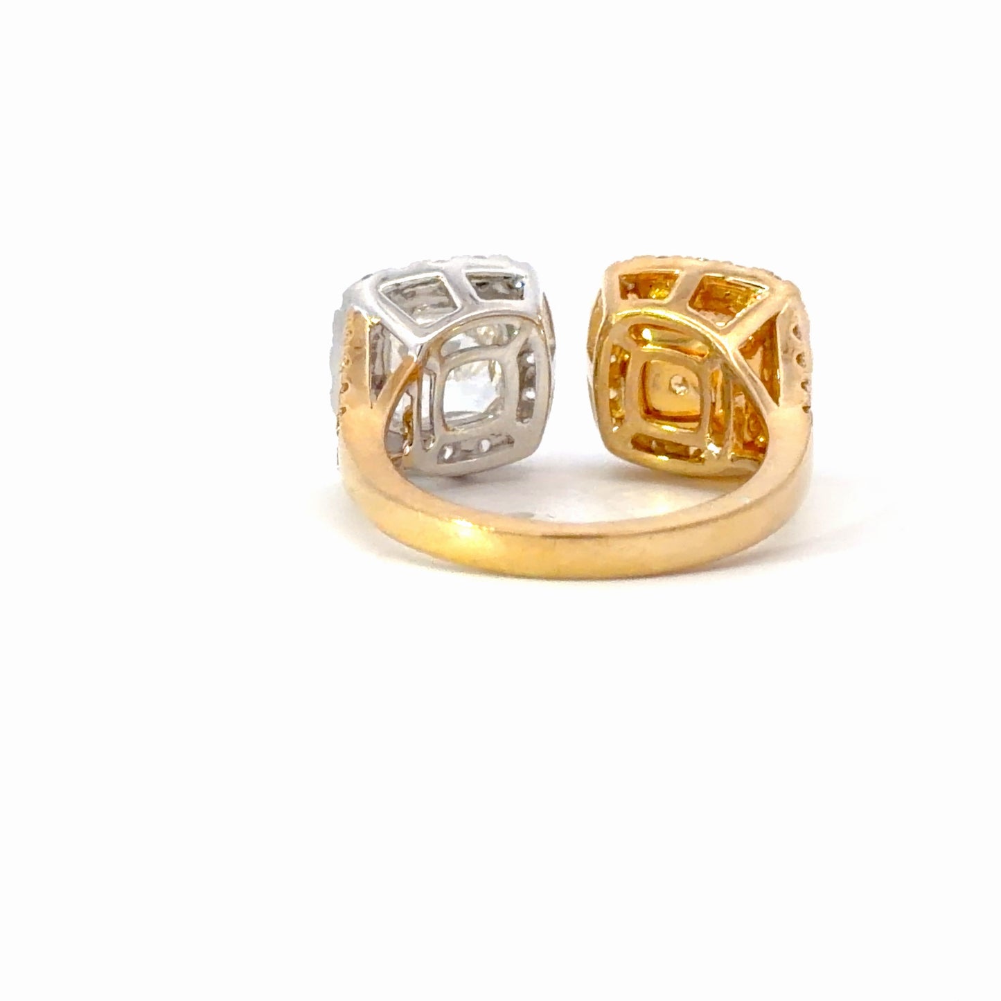 Natural Fancy Yellow and Colorless Diamond Twin Halo Ring