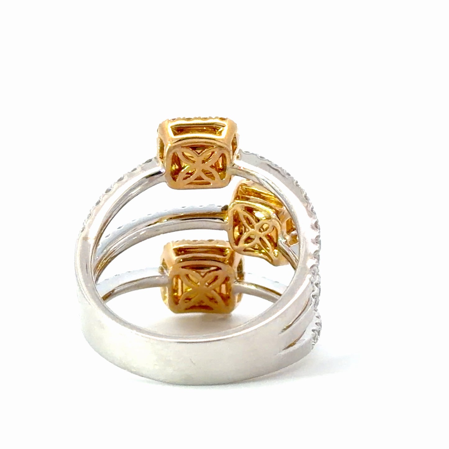 GIA Fancy Yellow Diamond Multi-Stone Ring in White Gold