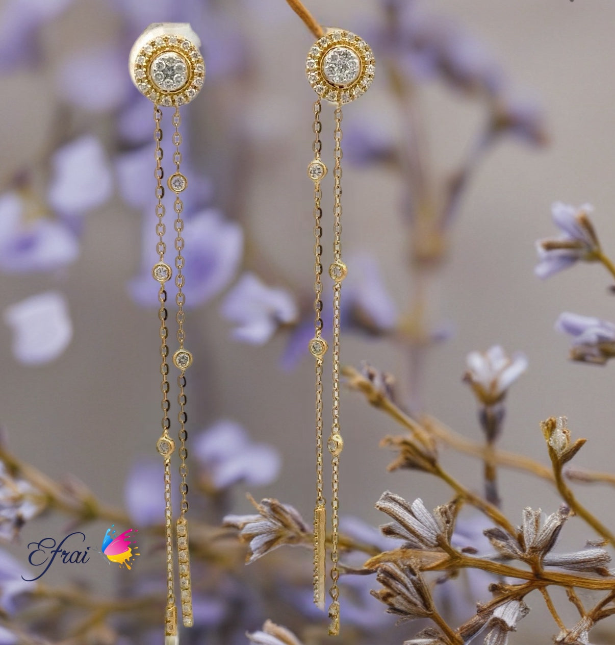 Long diamonds earrings