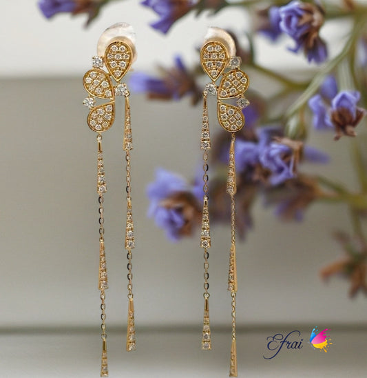 Flowers and diamonds cascade earrings