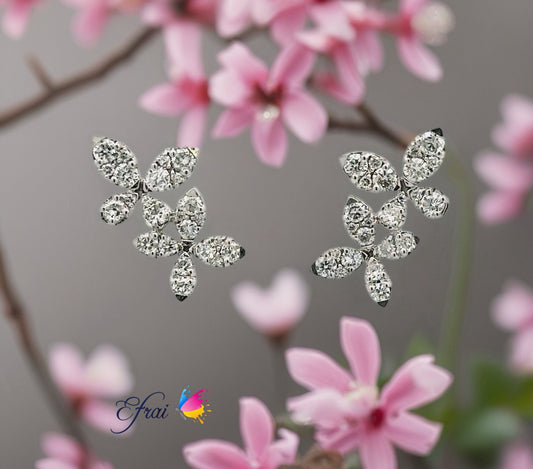 Double butterflies diamonds earrings