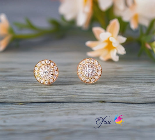 Pie style diamonds earrings