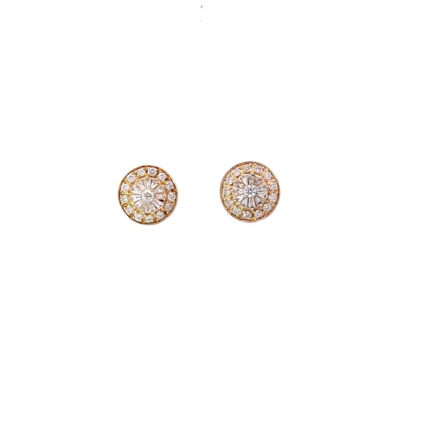 Pie style diamonds earrings