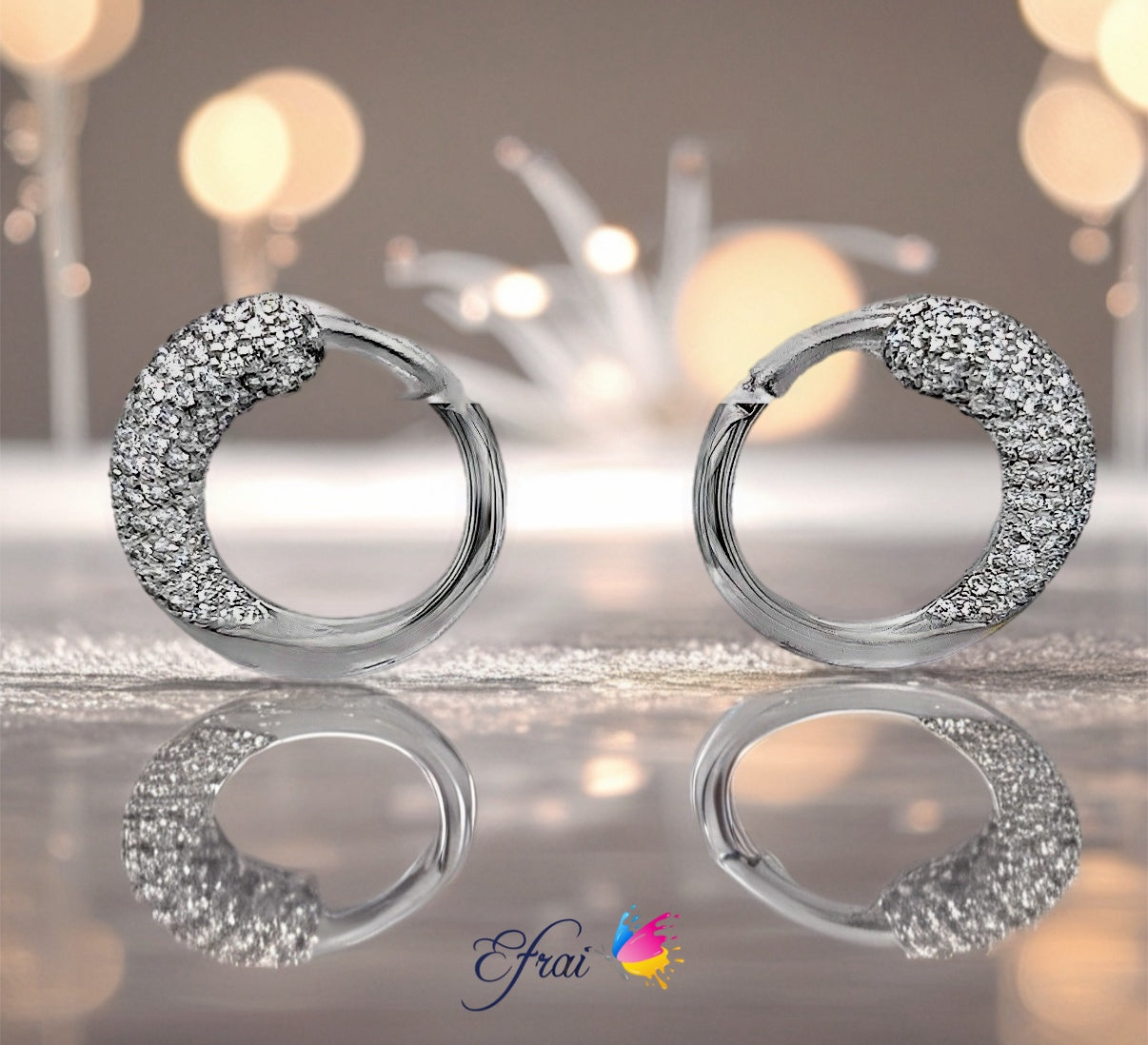 Diamond hoops earrings