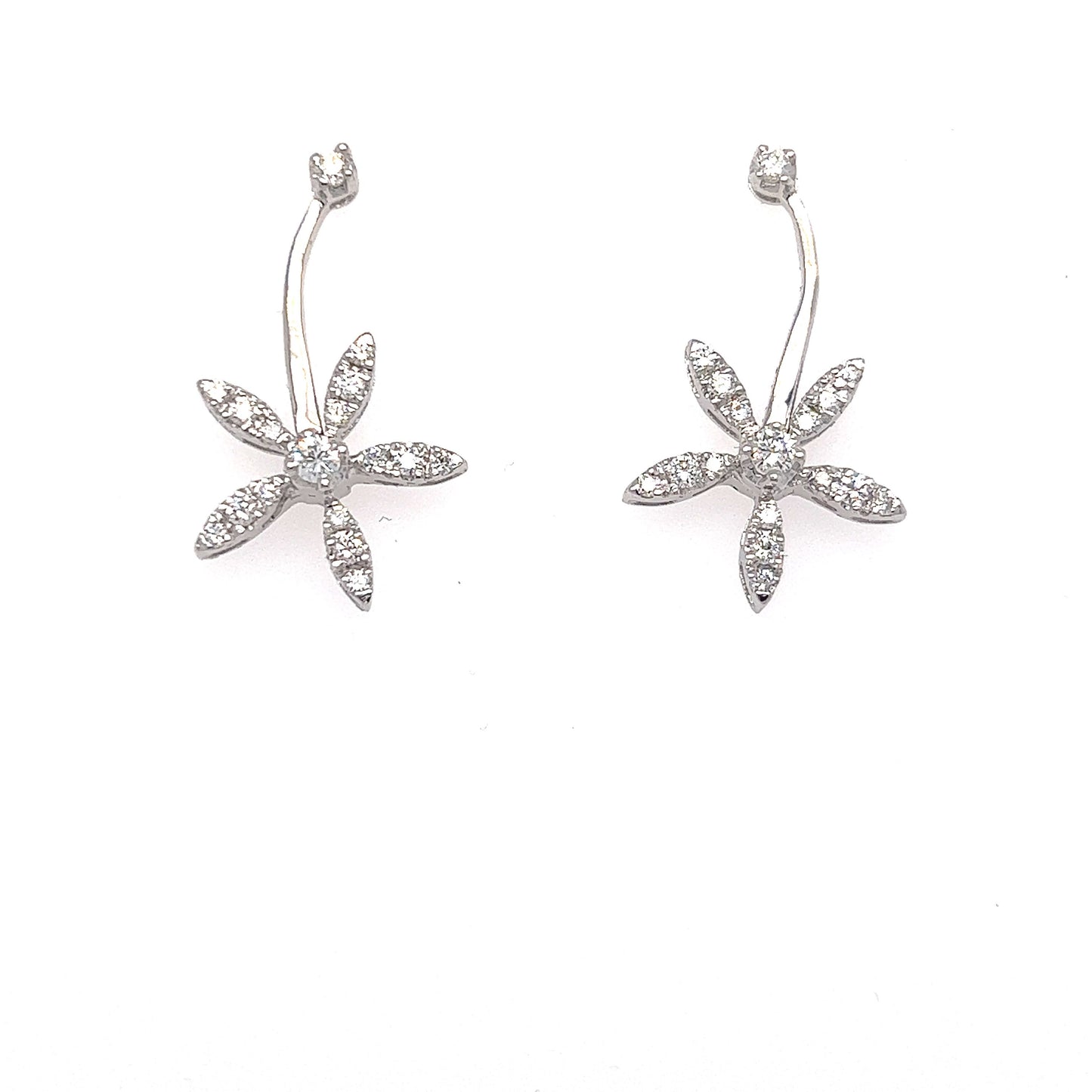 Diamond flowers earrings