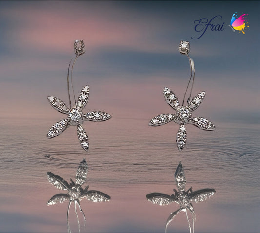 Diamond flowers earrings