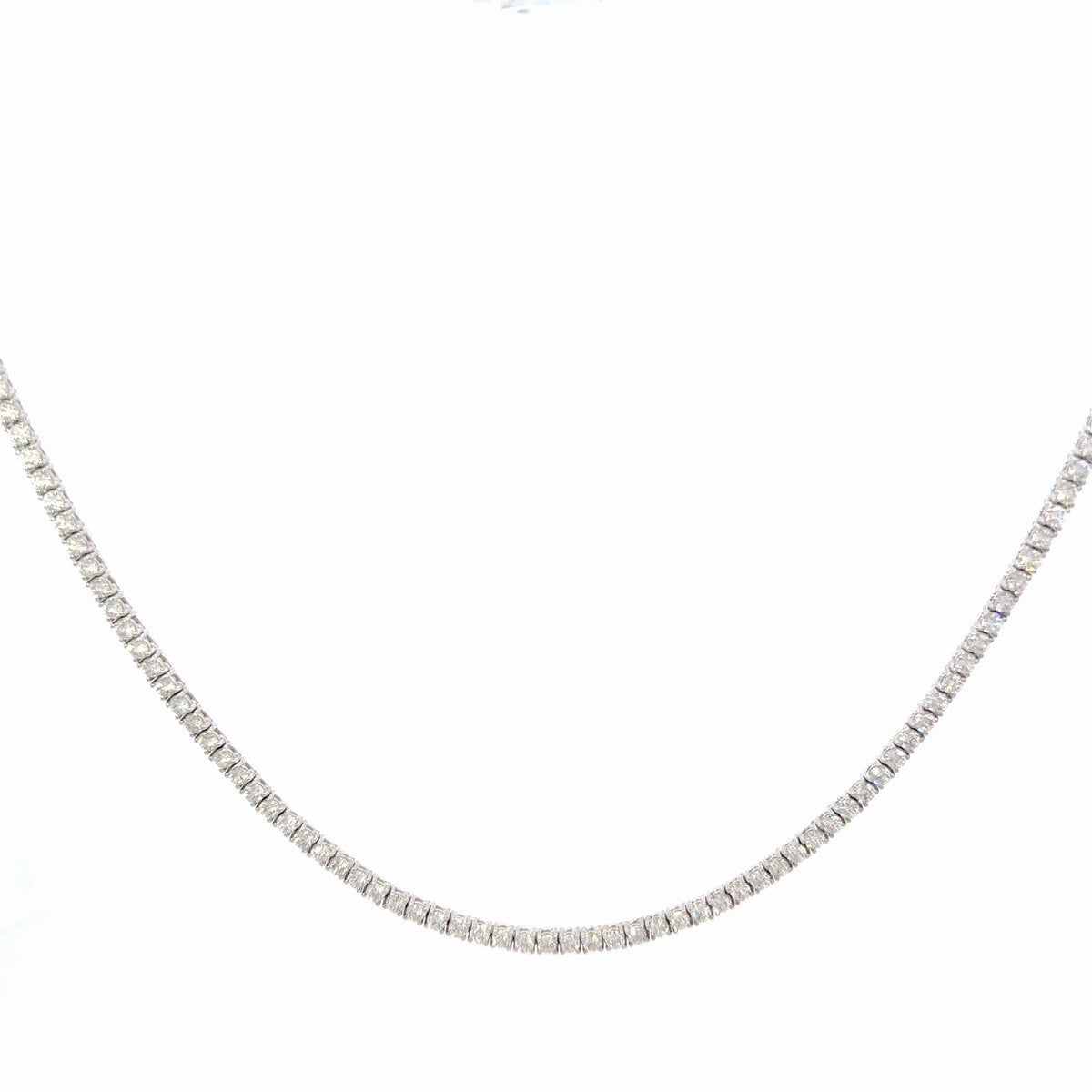 Classic Diamond Tennis Necklace in White Gold