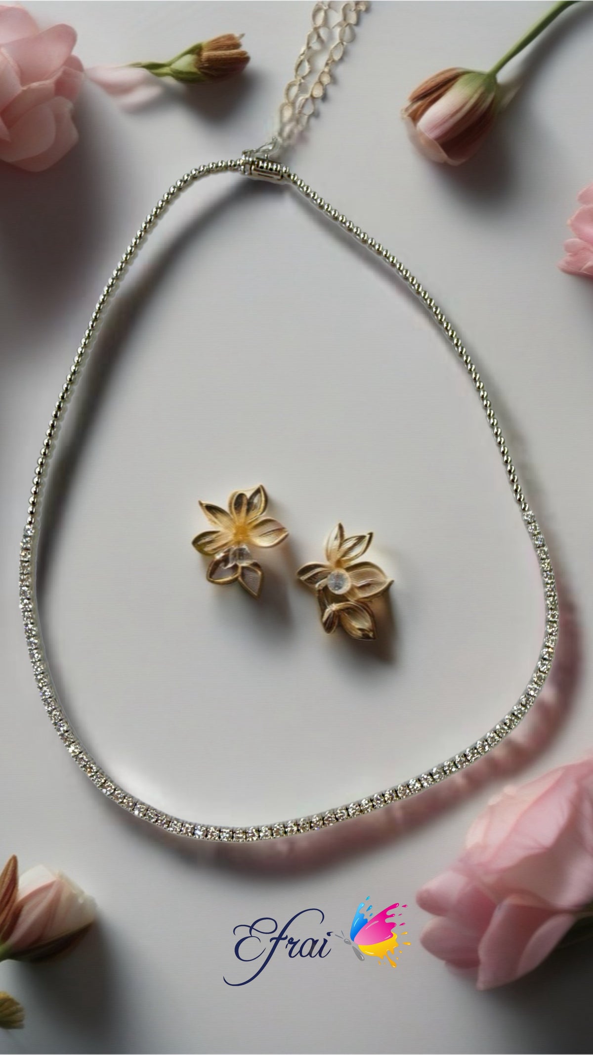 Classic Diamond Tennis Necklace in White Gold