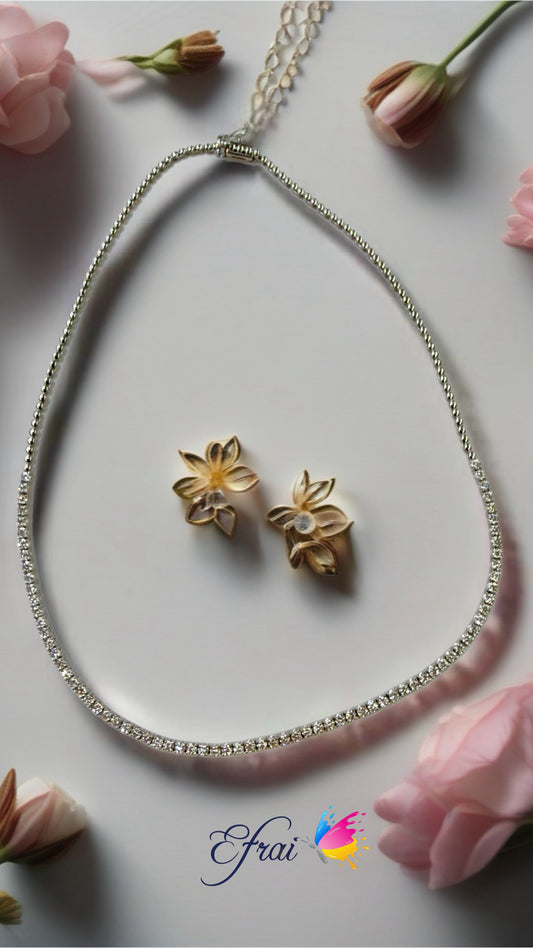 Classic Diamond Tennis Necklace in White Gold