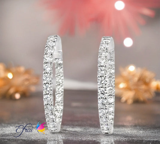 Gorgeous all natural diamonds hoop earrings