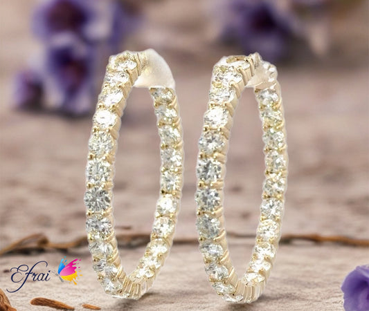 Gorgeous natural diamonds hoops earrings