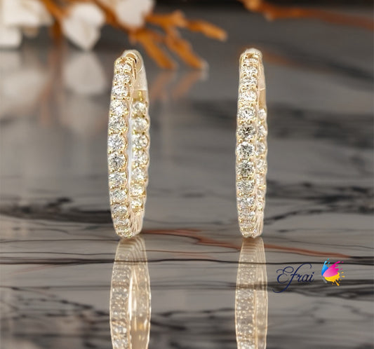 Gorgeous natural diamonds hoops earrings