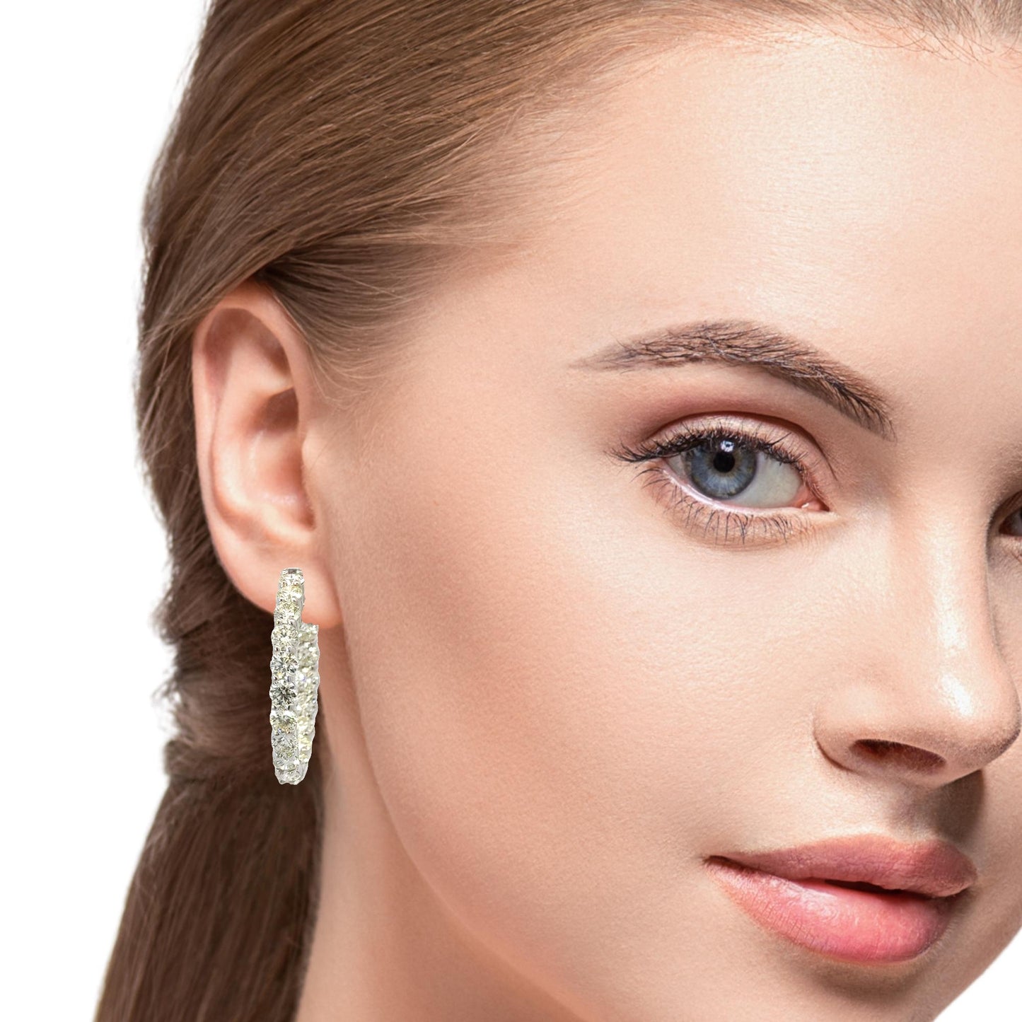 Gorgeous all natural diamonds hoop earrings