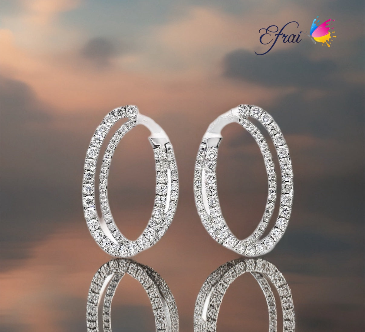 Inside out diamonds hoops earrings