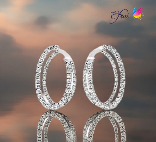 Inside out diamonds hoops earrings