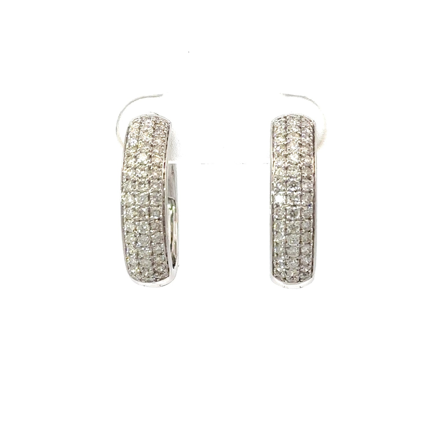 Natural round diamonds huggies earrings