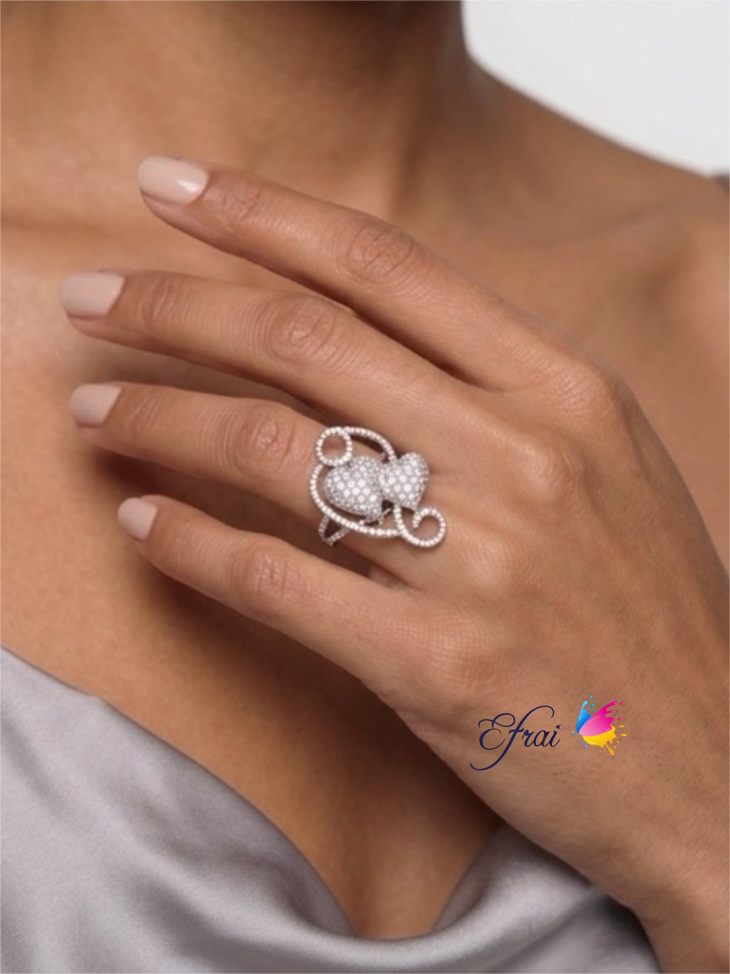 Diamonds hearts ring