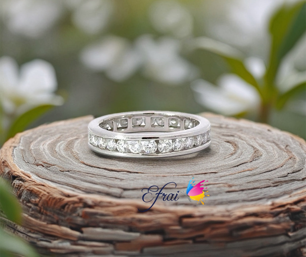 Gorgeous chanel setting natural round diamonds eternity band