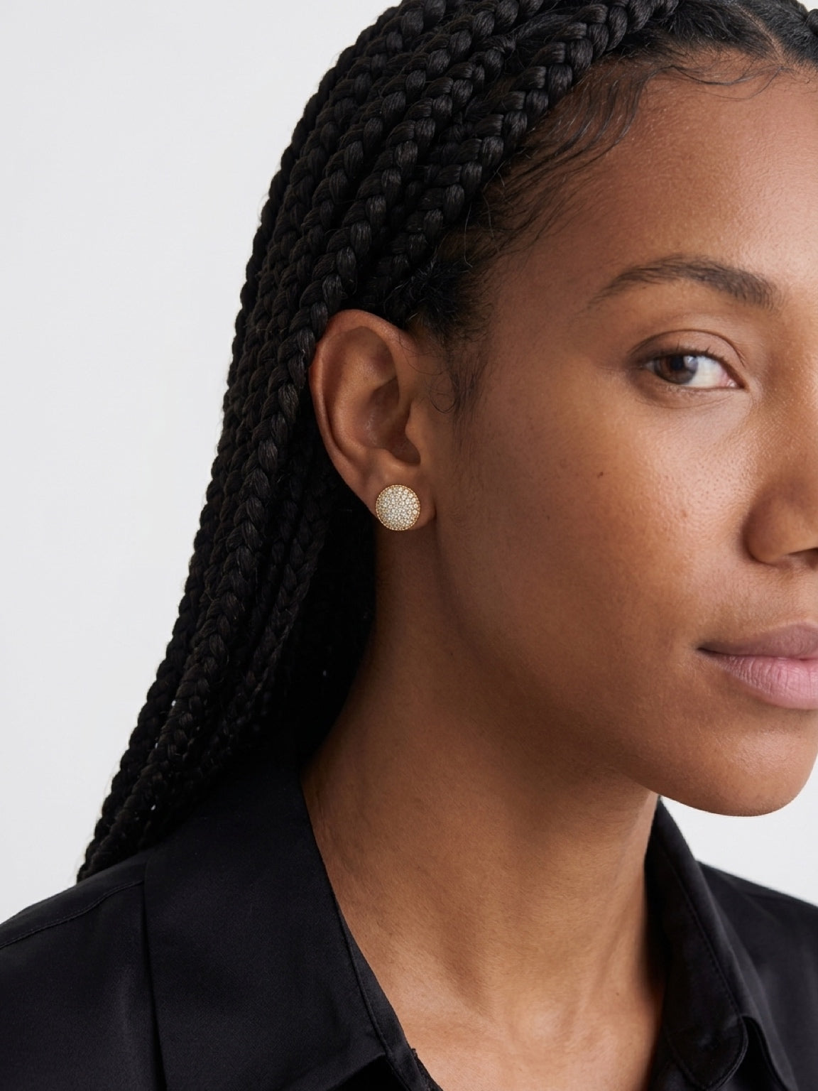 Round circle full of diamonds earrings