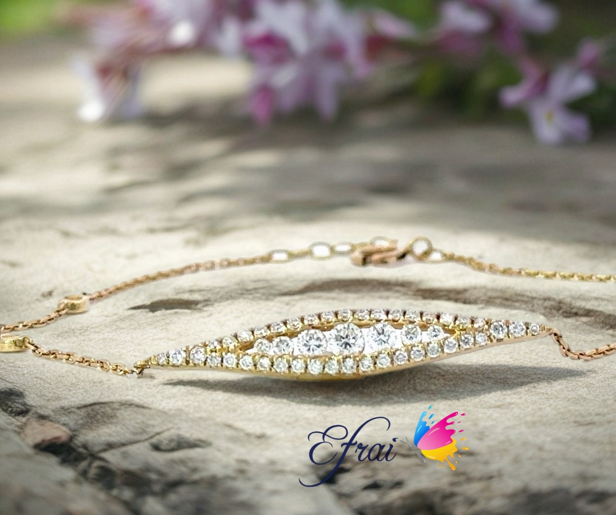 Classy dainty natural diamonds bracelet