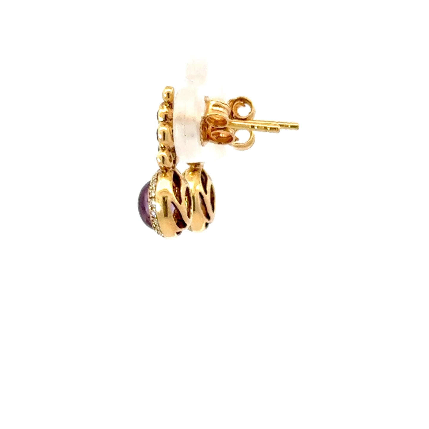 Natural amethyst and diamonds earrings