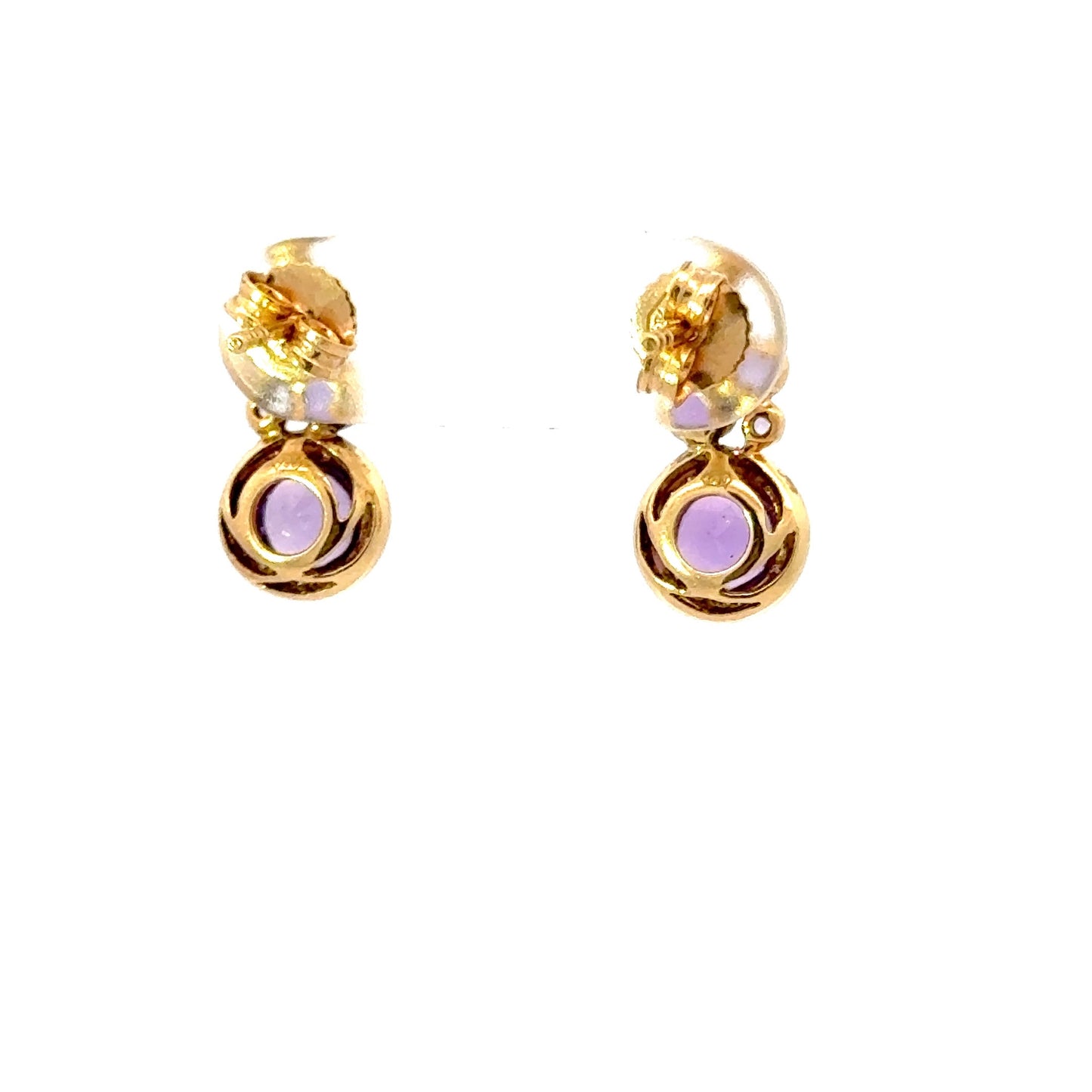 Natural amethyst and diamonds earrings