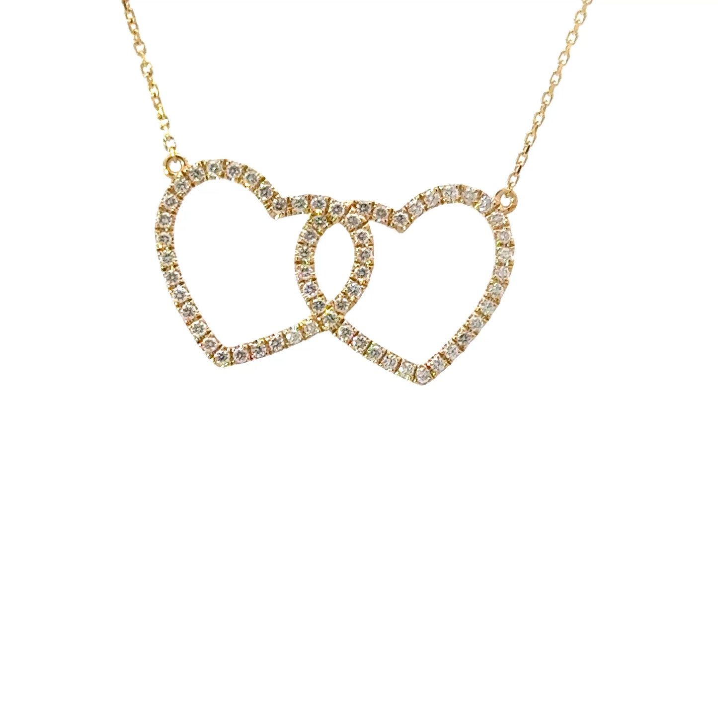 Interlocking Diamonds Heart Necklace