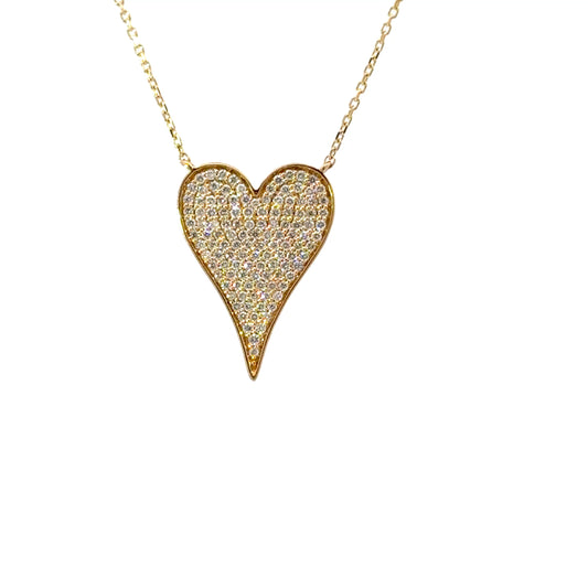 Elegant diamonds Heart Pendant Necklace