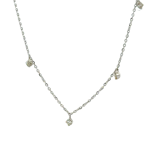 Dainty circles of natural diamonds necklace